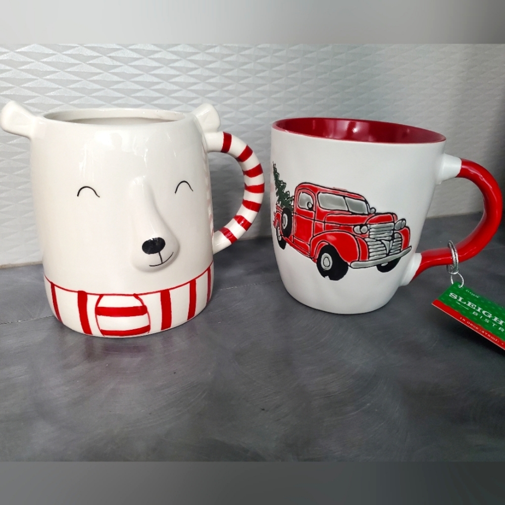 Set of 2 Ceramic Coffee Cups
